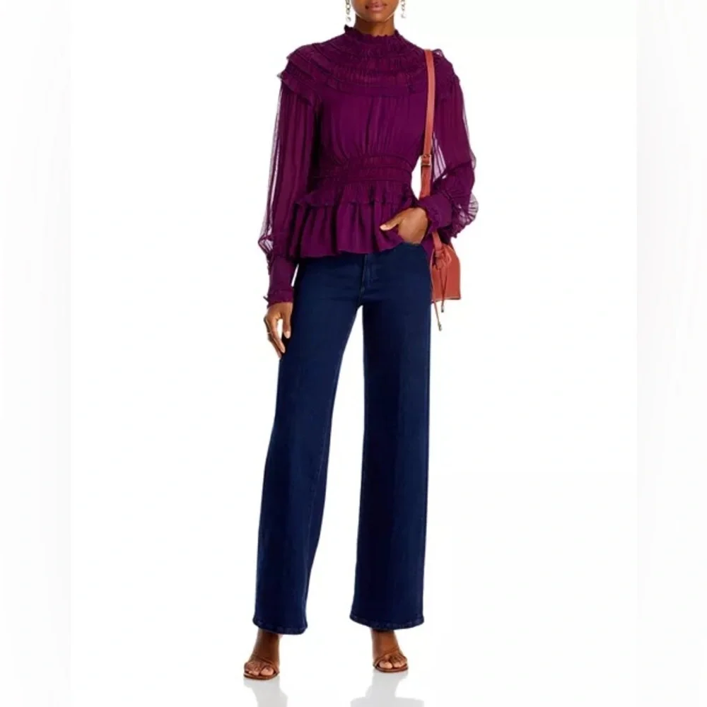 FARM RIO Burgundy Ruffled Blouse - Picture 3 of 16
